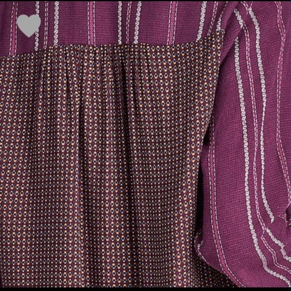 BOHO TOP CHIC top richly colored variegated stripe jacquard woven top S small - Picture 8 of 14